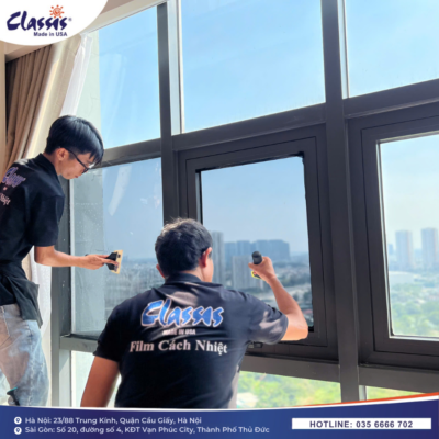 thi công phim cách nhiệt nhà ở cho cửa sổ hướng tây