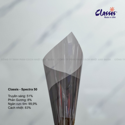 phim cách nhiệt trong suốt Spectra 50 cho cửa kính nhà chống nóng và cản UV