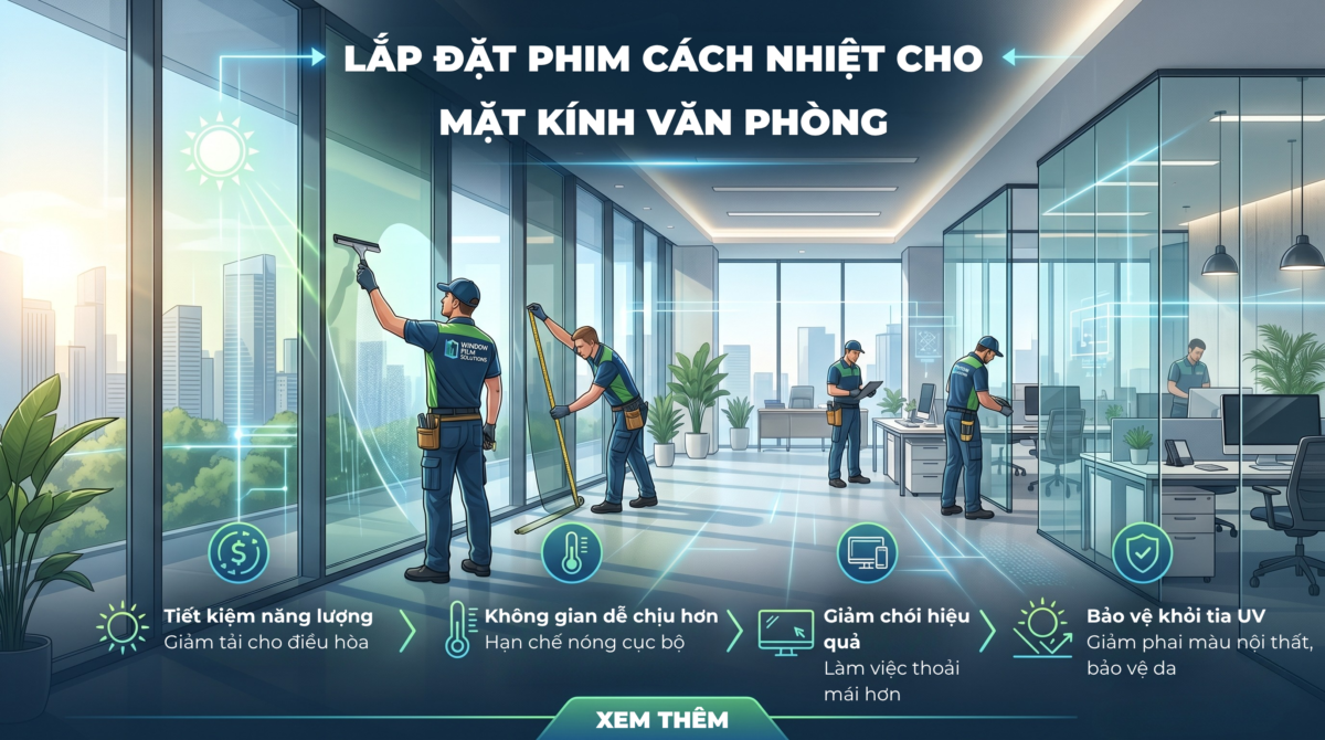 Hoàn Thành Thi Công Phim Cách Nhiệt Văn Phòng 