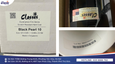 Cận cảnh tem và bảng thông số kỹ thuật phim Classis